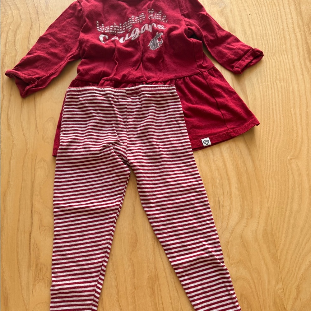 WSU Cougars Colosseum Red Striped Two-Piece kids Set